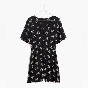 Madewell Petite Button-Front Day Romper in Daisies